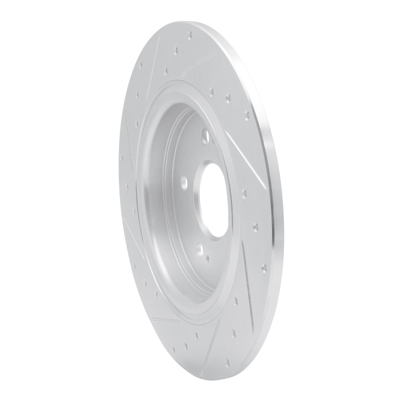 Honda Odyssey Brake Rotor (1) - Rear Right - R1 Concepts - Drilled & Slotted - Silver - `18-`25